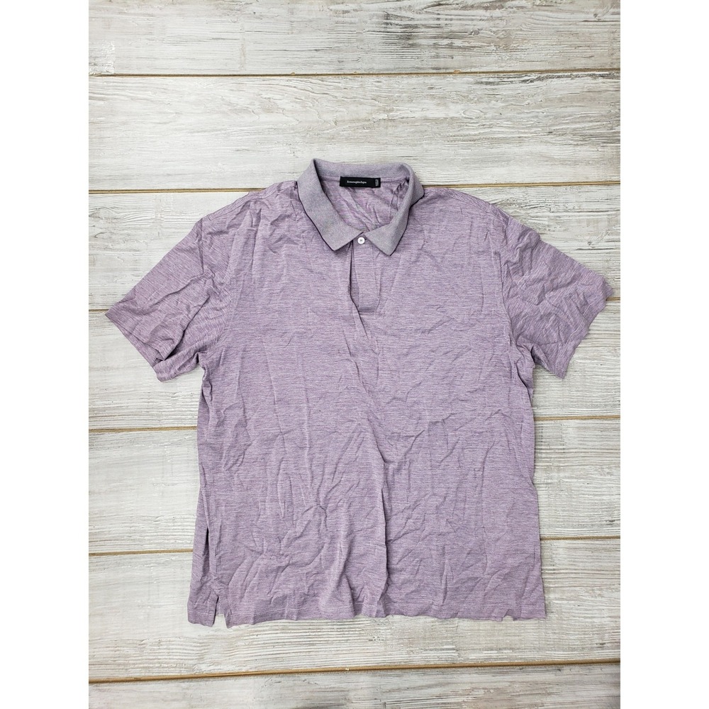 Ermenegildo Zegna Mens Purple Cotton Short Sleeve Polo Shirt Size M 7 UU505 746